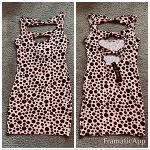 * LF LE BLOSSOM Pink black polkadot dress LF1